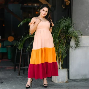 Zoe Three Colors Maxi Dress