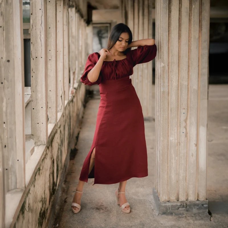 Laine Side Slit Midi Dress in Sri Lanka