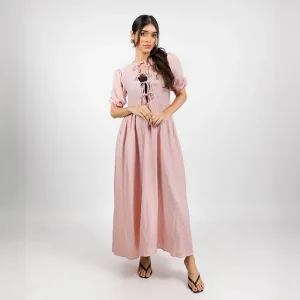 Graceful Tie-Front Maxi Dress