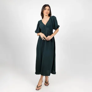 Elegant Puff Sleeve Maxi Dress