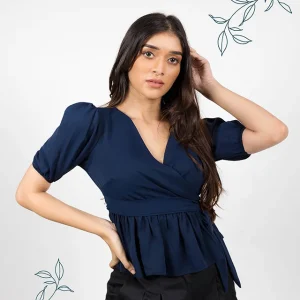 Elegant Wrap Peplum Top