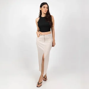 Minimalist High-Slit Skirt Set