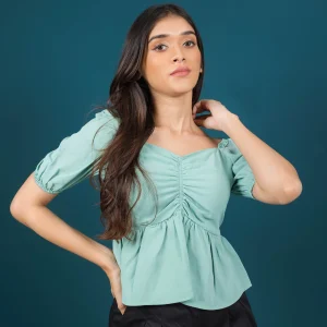 Gathered Elegance Peplum Top