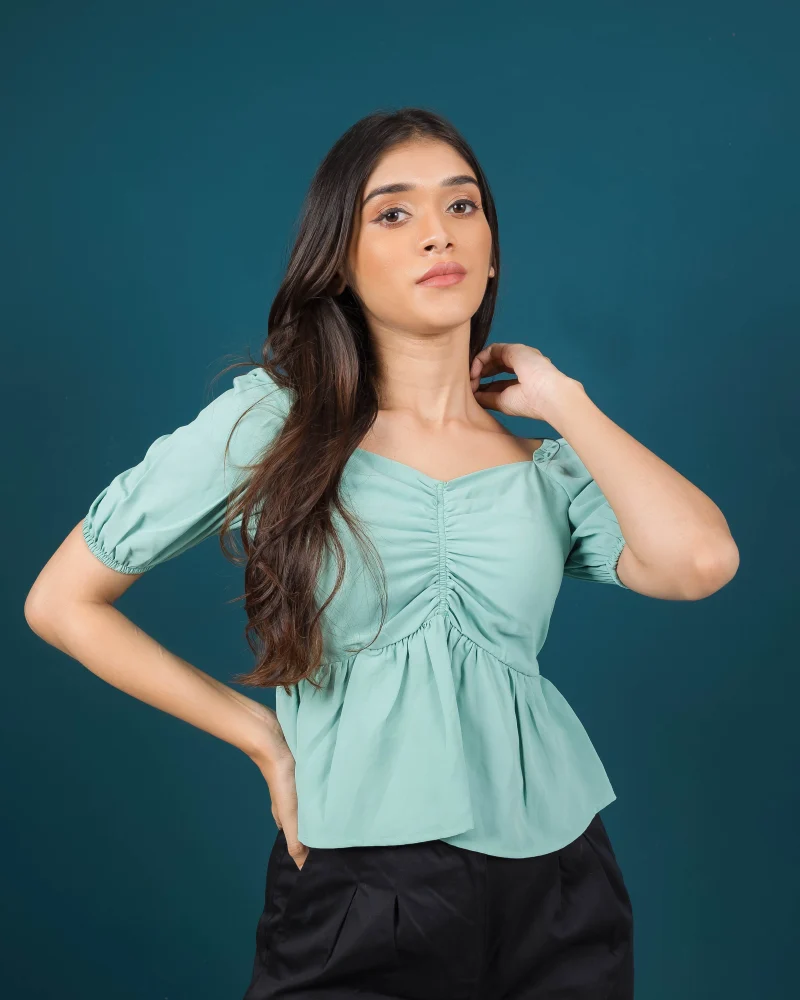 Gathered Elegance Peplum Top