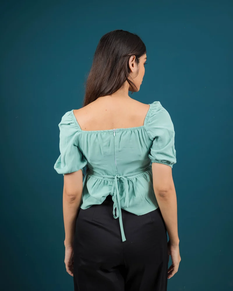 Gathered Elegance Peplum Top - Image 3