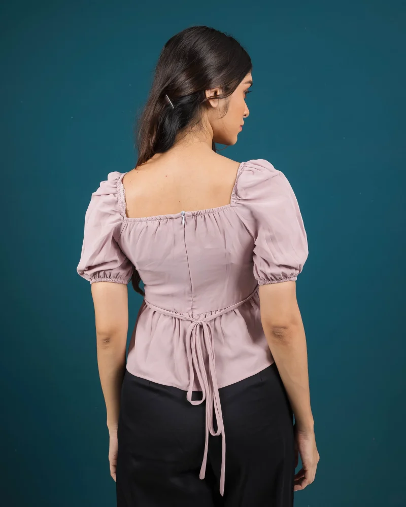 Gathered Elegance Peplum Top - Image 9