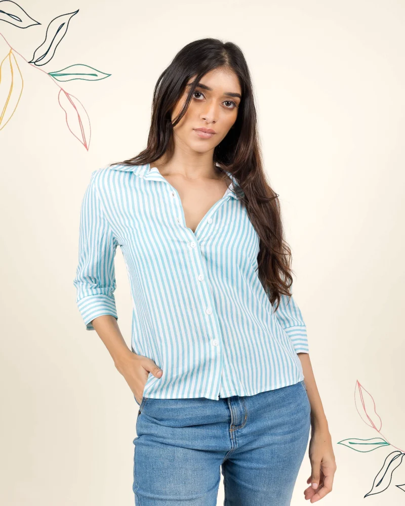 striped button-down shirt - Image 2