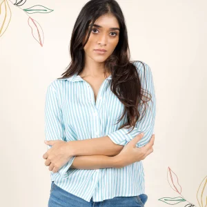 striped button-down shirt