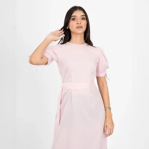 Elegant Checkered Ruffle Midi Dress