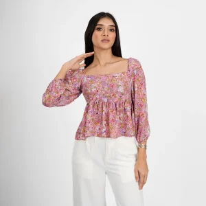 Ethereal Blossom Peplum Blouse