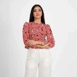 Modern Swirl Statement Blouse