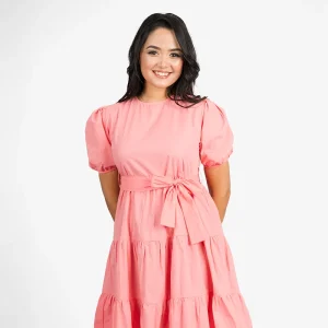 Charming Tiered Puff-Sleeve Mini Dress