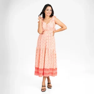 Bohemian Tie-Strap Tiered Maxi Dress